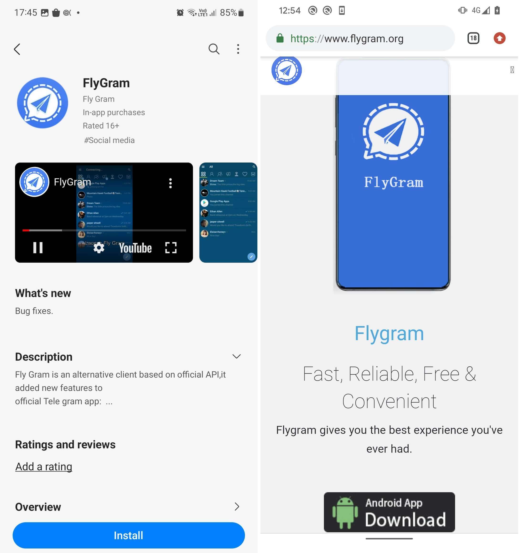 Figure 3. A trojanized Telegram app for Android Figure 3. A trojanized Telegram app for Android