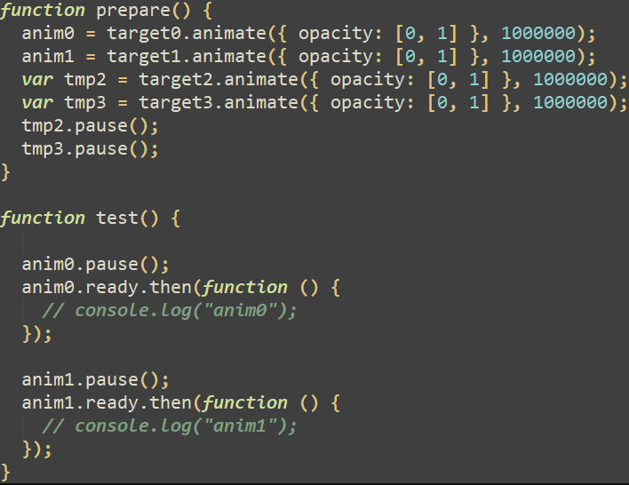 Figure 4. The exploit code creates animation objects for div elements Figure 4. The exploit code creates animation objects for div elements